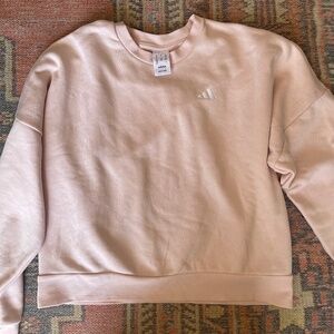 Pink cropped adidas sweatshirt